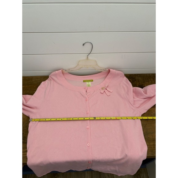 Sigrid Olsen Woman‎ 1X Pink Embellished Button Front Knit Cardigan Sweater - Picture 6 of 8